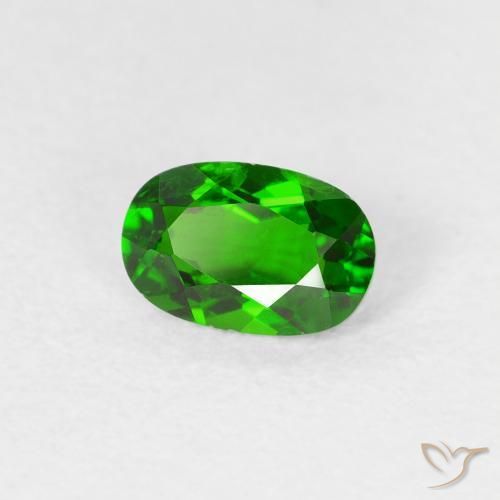 Diopside di cromo Verde intenso naturale da 0.54 ct, Ovale, VS