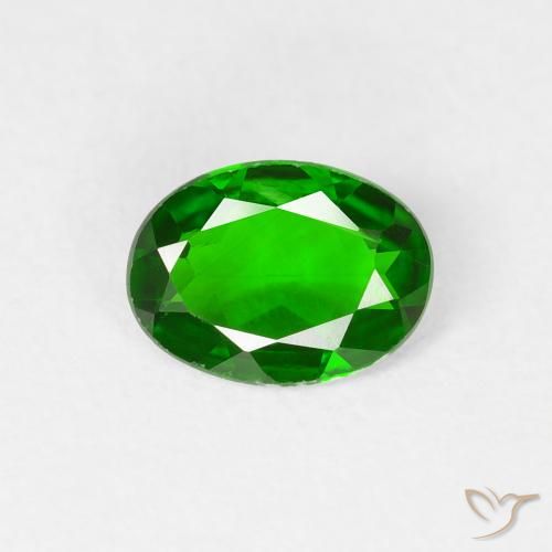 0.70ct Naturale Verde scuro Diopside di cromo, Ovale, VS