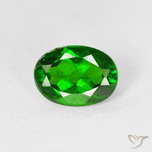 0.90ct Naturale Luminoso verde foresta Diopside di cromo, Ovale, VS