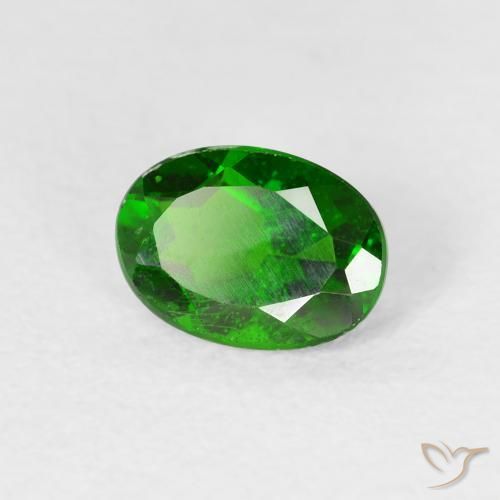 Diopside di cromo Luminoso verde foresta naturale da 0.90 ct, Ovale, VS