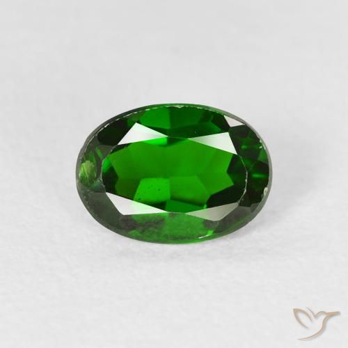 0.96ct Naturale Luminoso verde foresta Diopside di cromo, Ovale, VS