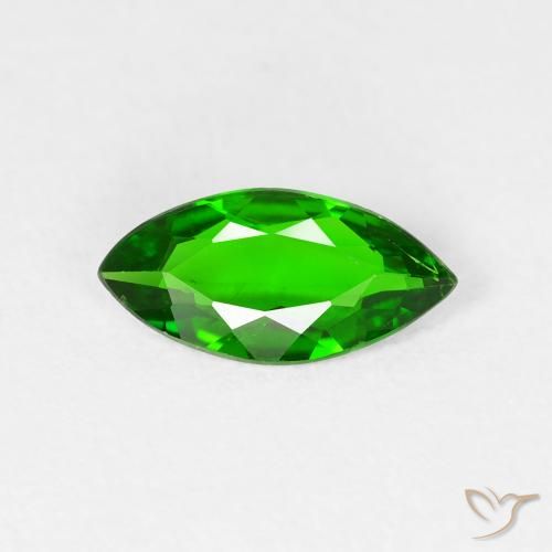 0.72ct Naturale Luminoso verde foresta Diopside di cromo, Taglio marquise, VS