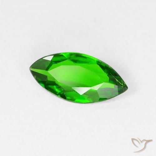 Diopside di cromo Luminoso verde foresta naturale da 0.72 ct, Taglio marquise, VS
