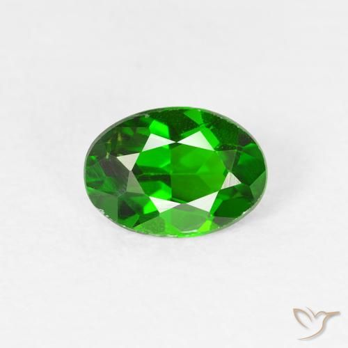 0.73ct Naturale Verde intenso Diopside di cromo, Ovale, VS