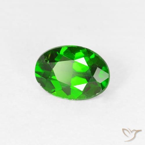 Diopside di cromo Verde intenso naturale da 0.73 ct, Ovale, VS