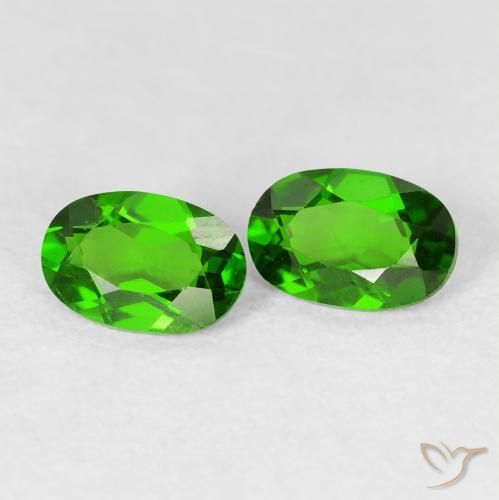 1.00ctw Naturale Verde scuro Diopside di cromo, Ovale, VS-SI