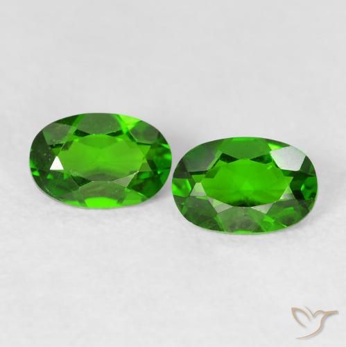 Gemme di Diopside di cromo Verde scuro naturale da 1.00 ct, Ovale, VS-SI
