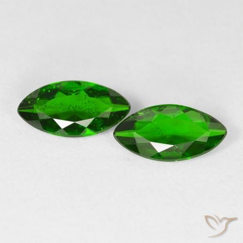 Gemme di Diopside di cromo Medium Dark-Green naturale da 2.14 ct, Taglio marquise, VS-SI