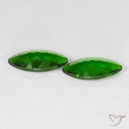 Gemme di Diopside di cromo Medium Dark-Green naturale da 2.14 ct, Taglio marquise, VS-SI