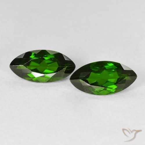 2.79ctw Naturale Medium Dark-Green Diopside di cromo, Taglio marquise, VS-SI