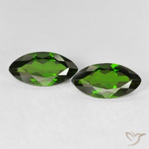 2.35ctw Naturale Medium Dark-Green Diopside di cromo, Taglio marquise, VS-SI