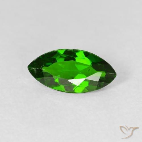 Diopside di cromo Luminoso verde foresta naturale da 1.04 ct, Taglio marquise, VS-SI