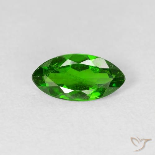 Diopside di cromo Medium Dark-Green naturale da 1.11 ct, Taglio marquise, VS-SI