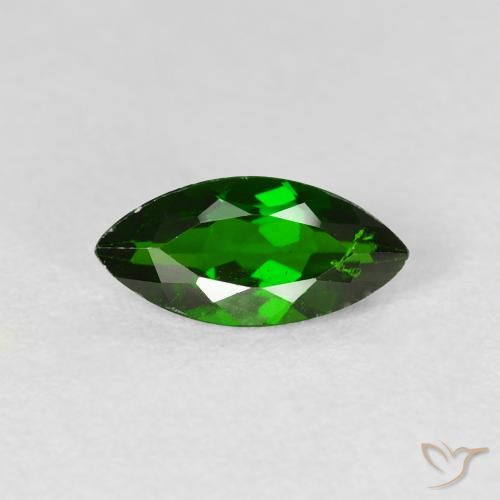 1.13ct Naturale Medium Dark-Green Diopside di cromo, Taglio marquise, VS-SI