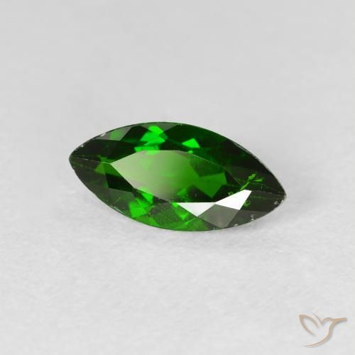 Diopside di cromo Medium Dark-Green naturale da 1.13 ct, Taglio marquise, VS-SI