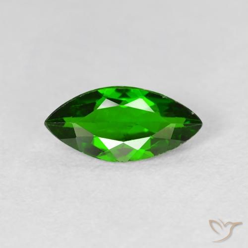 1.08ct Naturale Luminoso verde foresta Diopside di cromo, Taglio marquise, VS-SI