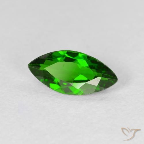 Diopside di cromo Luminoso verde foresta naturale da 1.08 ct, Taglio marquise, VS-SI