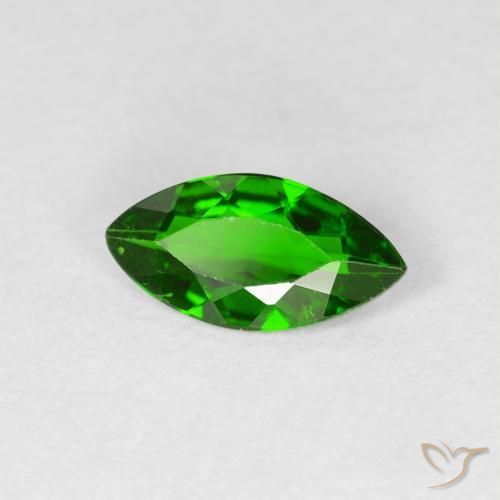 Diopside di cromo Verde intenso naturale da 0.91 ct, Taglio marquise, VS-SI