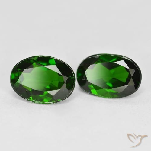 Gemme di Diopside di cromo Verde foresta naturale da 1.70 ct, Ovale, VS