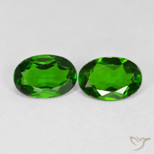 1.35ctw Naturale Luminoso verde foresta Diopside di cromo, Ovale, VS