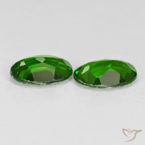 Gemme di Diopside di cromo Luminoso verde foresta naturale da 1.35 ct, Ovale, VS