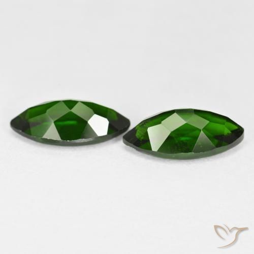 Gemme di Diopside di cromo Verde scuro naturale da 2.72 ct, Taglio marquise, VS
