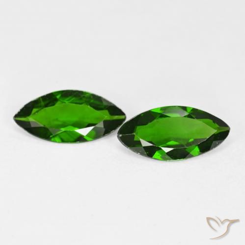 1.67ctw Naturale Medium Dark-Green Diopside di cromo, Taglio marquise, VS