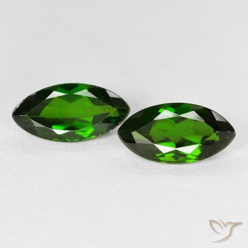 2.58ctw Naturale Medium Dark-Green Diopside di cromo, Taglio marquise, VS
