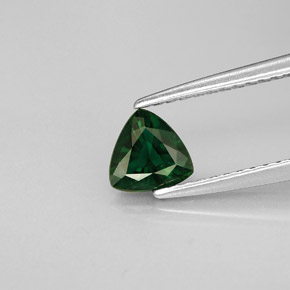 Tormalina cromifera naturale verde da 0,47 ct, trillion, VVS-VS