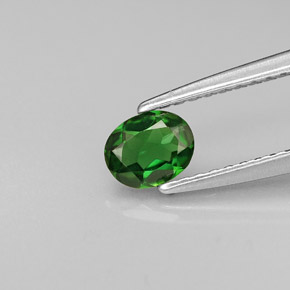 Tormalina cromifera naturale verde da 0,30 ct, taglio ovale, VVS-VS