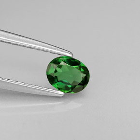 Tormalina cromifera naturale verde da 0,30 ct, taglio ovale, VVS-VS