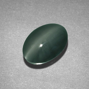 Crisoberillo effetto occhio di gatto Verde naturale da 1.89 ct, Taglio ovale, Opaco