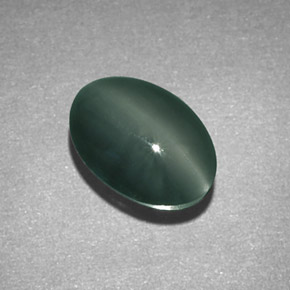 Crisoberillo effetto occhio di gatto Verde naturale da 1.89 ct, Taglio ovale, Opaco