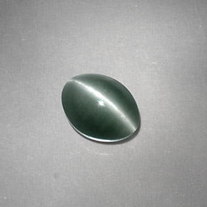Crisoberillo effetto occhio di gatto Verde naturale da 1.24 ct, Taglio ovale, Opaco