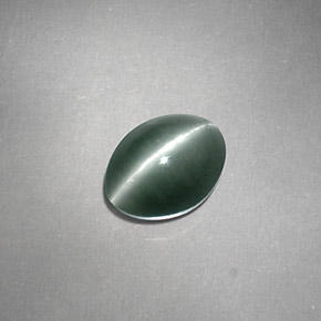 Crisoberillo effetto occhio di gatto Verde naturale da 1.24 ct, Taglio ovale, Opaco
