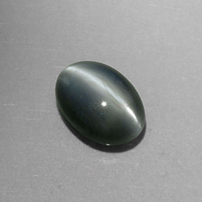 Crisoberillo effetto occhio di gatto Verde naturale da 0.81 ct, Taglio ovale, Opaco