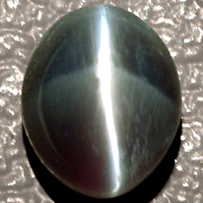 Chrysoberyl cat's eye naturale verde da 1,43 ct, taglio ovale, traslucido