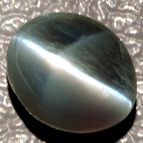 Chrysoberyl cat's eye naturale verde da 1,43 ct, taglio ovale, traslucido
