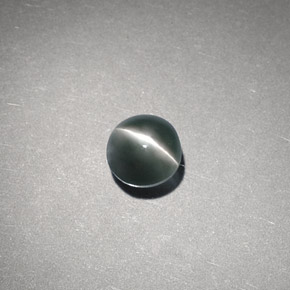 Chrysoberyl cat's eye naturale verde da 0,65 ct, taglio rotondo, traslucido