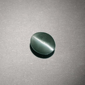 Chrysoberyl cat's eye naturale verde da 0,80 ct, taglio ovale, traslucido
