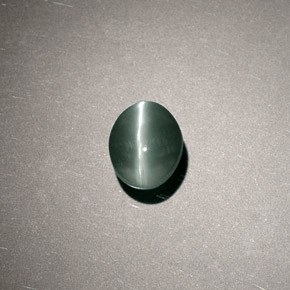 Chrysoberyl cat's eye naturale verde da 0,80 ct, taglio ovale, traslucido