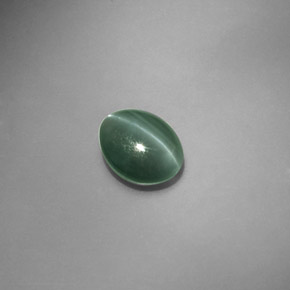 Chrysoberyl cat's eye naturale verde da 1,45 ct, taglio ovale, traslucido