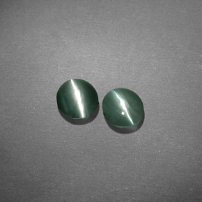 Chrysoberyl cat's eye naturale verde da  ct, taglio ovale, traslucido