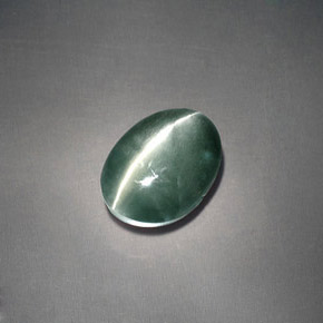 Chrysoberyl cat's eye naturale verde da 3,05 ct, taglio ovale, opaco