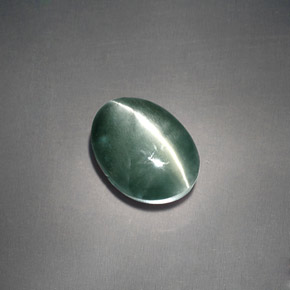 Chrysoberyl cat's eye naturale verde da 3,05 ct, taglio ovale, opaco