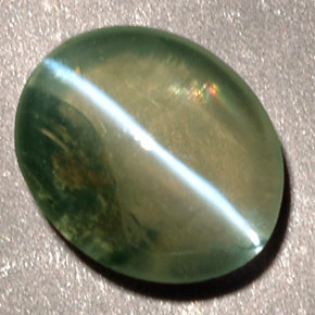 Chrysoberyl cat's eye naturale verde da 0,92 ct, trasparente, trasparente/traslucido