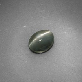 Chrysoberyl cat's eye naturale verde da 0,98 ct, taglio ovale, opaco