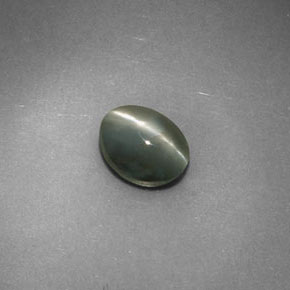 Chrysoberyl cat's eye naturale verde da 0,98 ct, taglio ovale, opaco