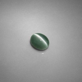 Chrysoberyl cat's eye naturale verde da 0,75 ct, taglio ovale, traslucido