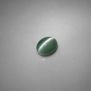 Chrysoberyl cat's eye naturale verde da 0,75 ct, taglio ovale, traslucido